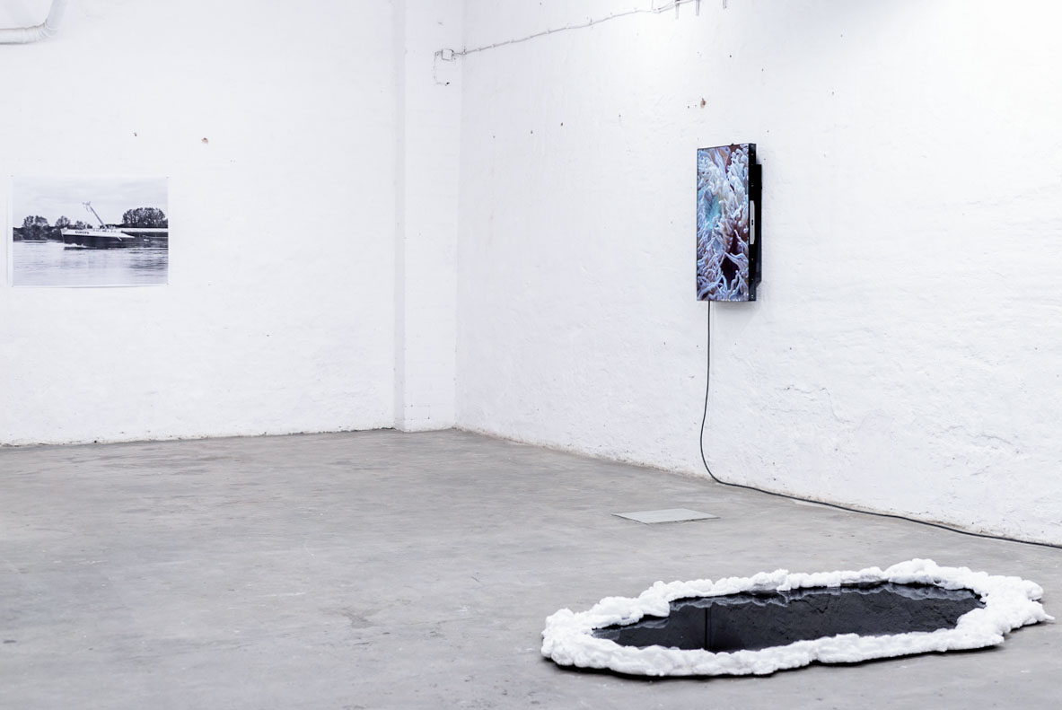 FLUIDE MEDIALE - Installtion view - 25.05.2019 Studio For Artistic Research Till Bödeker Thomas Koester Añu Paz Nick Schmidt Orson Sieverding Jan Wagner Sue Lèwig Lucas Croon Kathrin Dreckmann Verena Meis Düsseldorf